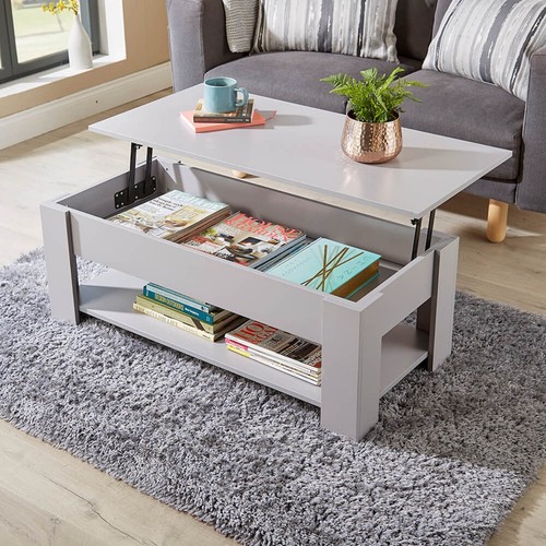 Grey wooden coffee table - wooden,