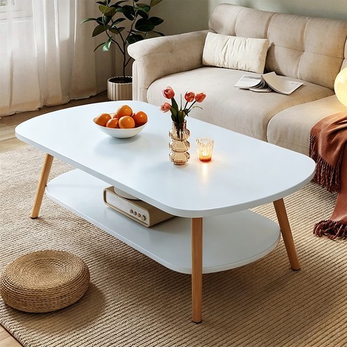 Oval wooden coffee table - oval,