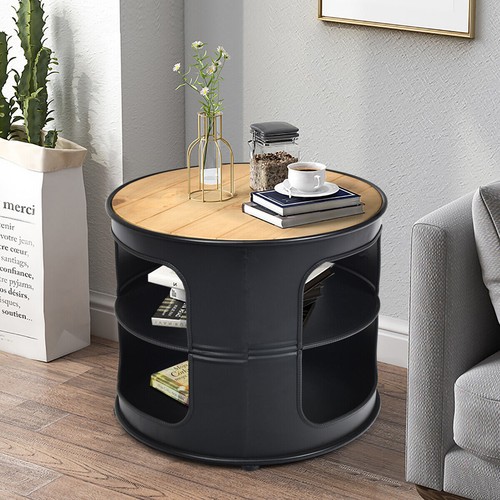 Tier round end table - 3-tier, coffee