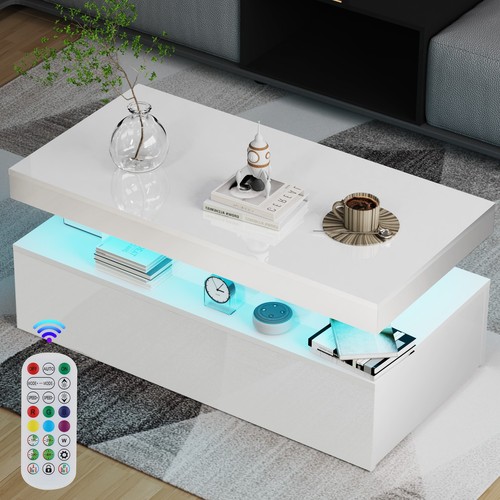 High gloss led coffee table - high,