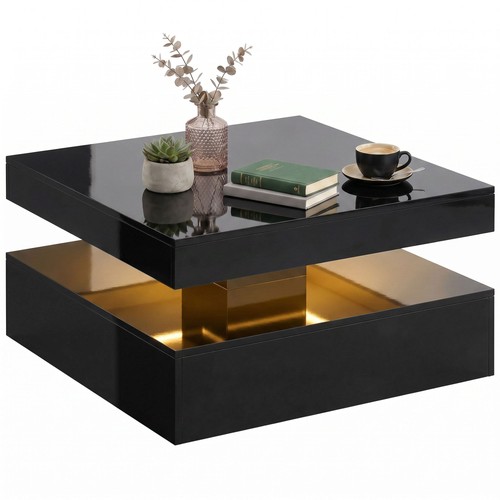 Homcom led coffee table with - led,