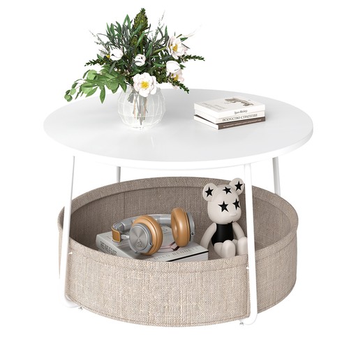 Round side table with - round, storage