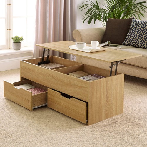 Coffee table with - lift, top