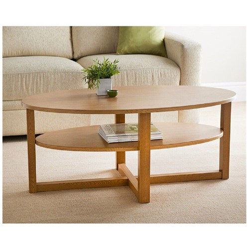 Oval coffee table - coffee, oak