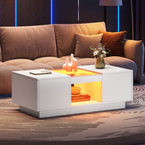 Led coffee table with - led,